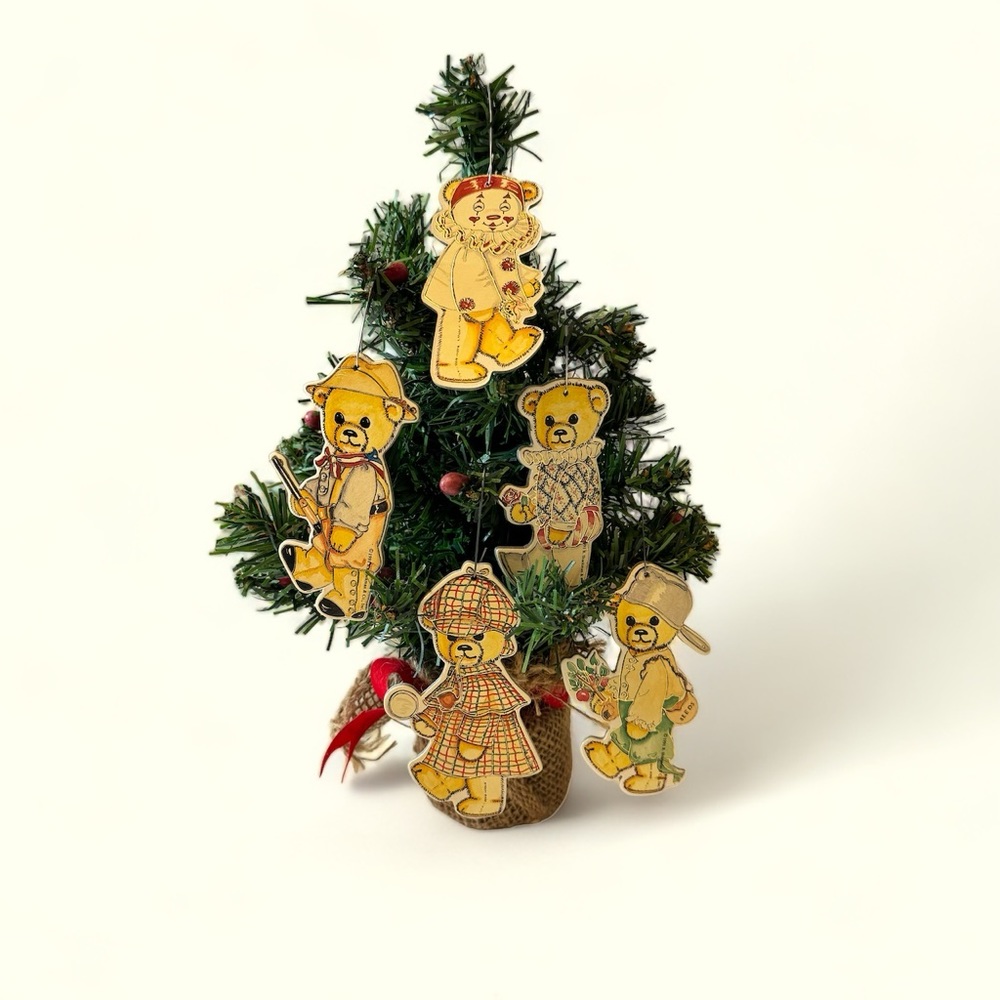 Vintage 91 Shackman teddy bear die cut ornaments